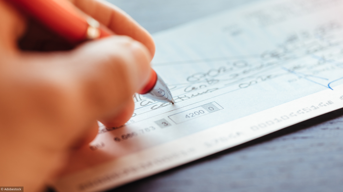 Detail of money check